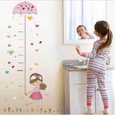 Kids Home Room Decor Cartoon Girls Umbrella Height Chart Wall Sticker Art Vinyl Wall Sticker Large Wall Art Decals Large Wall Art Stickers From