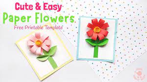 Just grab your one piece of paper, some scissors and some glue and you're ready to make awesome flower cards. Easy Paper Flower Craft Kids Craft Room