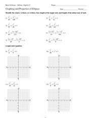 Ellipses Kuta Software Infinite Algebra 2 Name Graphing And Properties Of Ellipses Date Period Identify The Center Vertices Co Vertices Foci Length Of Course Hero