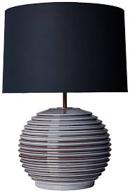 Sport light marine search light w/floor wooden tripod stand. Heathfield Venice Ripple Ceramic Table Lamp With Navy Cotton Shade Cfs Furniture Uk