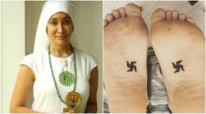 Most women like colorful foot tattoos and they also combine different designs such as butterflies, feathers, flowers, quotes, etc. Police Complaint Against Sofia Hayat For Tattooing Swastika On Her Feet See Pics Entertainment News The Indian Express