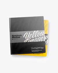 Two Hard Cover Notebooks Mockup In Stationery Mockups On Yellow Images Object Mockups