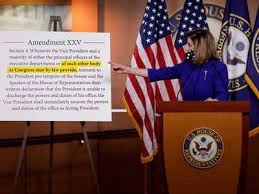 The 25th amendment, proposed by congress and ratified by the states in the aftermath of the assassination of president john f. Pelosi Unveils 25th Amendment Bid Questions Trump S Fitness Times Of India