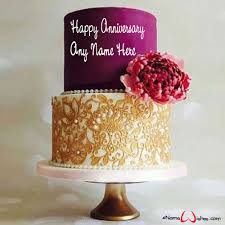As you start this new journey in life, may happy wedding day and may there be many more chapters in the wonderful story of your love for one another. Creative Wedding Anniversary Name Wish Cake Enamewishes