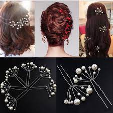 5pcs Women Ladies Wedding U Shaped Bridal Hair Clip Pearl Flower Hairpin Gifts Fashion Clothing Shoes Acc Bridal Hair Clip Pearl Hair Pins Hair Accessories