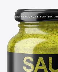 Download 18 Glass Pesto Sauce Jar In Shrink Sleeve Psd Mockup Branding Mockups PSD Mockup Templates