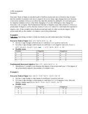 205bprecalc Docx 2 05b Assignment Summary Descartes Rule