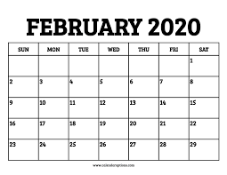 February 2020 Calendar Printable Calendar Options Discover wonderful printable february calendars with some awesome color palettes and calligraphy fonts. february 2020 calendar printable