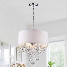 The chrome finish adds extra sparkle, while the clear glass and quartet of bulbs ensure. Asteria 4 Light Drum Chandelier White Wellyer
