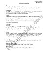 We need to adjust for inflation. Afi 100 Most Famous Movie Quotes Lesson Plan Esl Worksheet By Katinamarieb