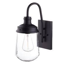 Globe Electric Edelman 1 Light Black Outdoor Wall Lantern Sconce 44273 The Home Depot