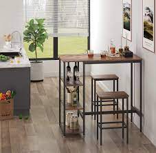 Find the perfect home furnishings at hayneedle, where you can buy online while you explore our room designs and curated looks for tips, ideas & inspiration to help you along the way. Alinru Bar Table High Dining Table With 3 Storage Shelves Computer Desk Industrial Bar Counter With