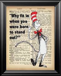 Dr Seuss Cat In The Hat With Quote Upcycled Vintage Dictionary Page Art Sale Vintage Dictionary Upcycled Vintage Pop Art Print
