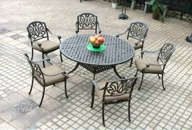 Shop wayfair for all the best round patio dining sets. Elisabeth Patio Dining Round Table Set 7 Piece Cast Aluminum Outdoor Furniture For Sale Online Ebay