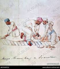 India: 'Thugs Strangling a Traveller', Lucknow, c.1830-1840 - Album alb5469522