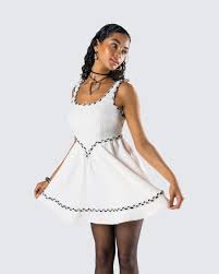 Lorene Ivory Tweed Mini Dress