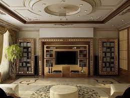 Eclectic Living Room With Gold Piramid Tv Stand And Dvd Storage From Vismara Design Interiordesi Pop False Ceiling Design Remodel Bedroom False Ceiling Design