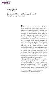 Ketika itu, bens radio membutuhkan pendakwah perempuan dia bahkan langsung mempunyai program sendiri yakni mamah dan aa bersama abdel achrian. Pdf Wolfgang Ernst Between Real Time And Memory On Demand Reflections On Of Television