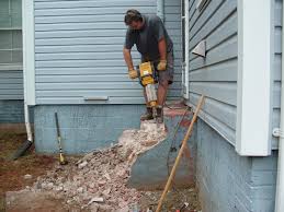 As the front of the stairs settles into the soil, and the top of that backside pulls away from the house, the bottom of that same backside is pushing against the house. How To Remove Concrete Steps And Slabs Revolutionary Gardens
