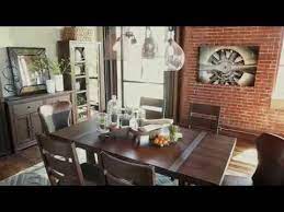 Dark brown trishelle dining room server view 2. Ashley Homestore Zenfield Dining Room Youtube