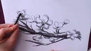 Desen in creion cu un peisaj cu cascada si padure | pencil drawing of a waterfall landscape forest. Invata Sa Desenezi Flori De Ciresi In Creion Video Cristina Picteaza