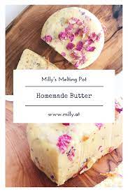 Homemade Garlic Butter With Wild Flower Petals Milly S Melting Pot Homemade Garlic Butter Diy Food Recipes Homemade Butter
