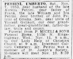 Petrini Umberto Obituary Newspapers Com Death Records Obituaries Funeral Cards