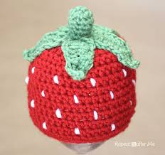 Crochet Strawberry Hat Pattern