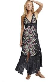 Free People Paradise Printed Maxi Dress In Black Combo Maxi Dress Floral Print Maxi Dress Floral Print Maxi