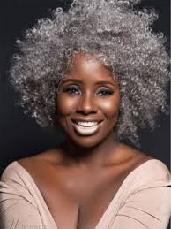Natural Grey Culry Synethci Hair Wig For Old Black Women Curly Hair Styles Naturally Natural Hair Styles Natural Gray Hair