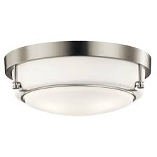 Shop Kichler Lighting Belmont Collection 3 Light Brushed Nickel Flush Mount Brushed Nickel Overstock 19548307