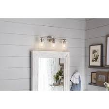 Allen Roth Winsbrell 3 Light Nickel Traditional Vanity Light Lowes Com Traditional Vanity Vanity Lighting Coastal Style Decorating