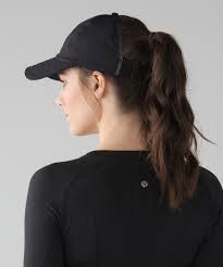 Lululemon Baller Hat Run Ponytail Black First Release Lulu Fanatics Baller Girl Baseball Cap Ponytail Baseball Cap