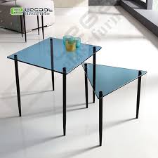 Hoop cantilevered low cocktail table by j. Blue Color Triangle Square Shape Glass Side Table Small Coffee Table Buy Side Table Glass Side Table Small Coffee Table Product On Alibaba Com