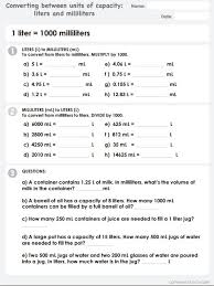 Image Result For Milliliters To Liters Nursing Notes 3rd Grade Words Third Grade Math Worksheets