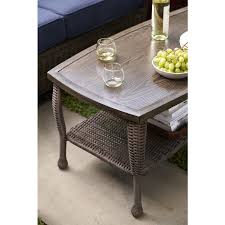 Allen Roth Mcaden Rectangle Wicker Outdoor Coffee Table 22 In W X 40 In L Lowes Com Coffee Table Wicker Coffee Table Outdoor Coffee Tables