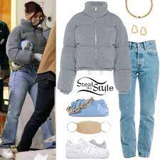 Not to freak you out or anything, but the new year is just a few short months away. Kylie Jenner Grey Puffer Jacket Blue Jeans Steal Her Style