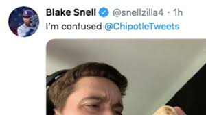 Rays Ace Blake Snell Got Absolutely Bewildered by This Weird Chipotle  Burrito