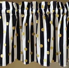 Black And White Striped Valance Curtains 1 Black Gold White Stripe Polka Dot Window Curtains Valances Striped Black Gold Bedroom Black And Gold Curtains Gold Crib
