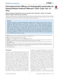 Game log, goals, assists, played minutes, completed passes and shots. Pdf Chemopreventive Efficacy Of Andrographis Paniculata On Azoxymethane Induced Aberrant Colon Crypt Foci In Vivo