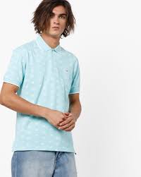 slim fit tropical print polo t shirt