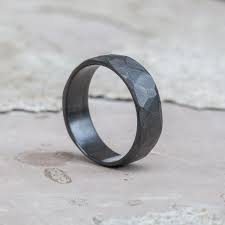 Classic Handmade Black Faceted Zirconium Ring Wedding Band Anniversary Gift  Mens Minimalist Ring Boyfriend Gift Engagement Ring