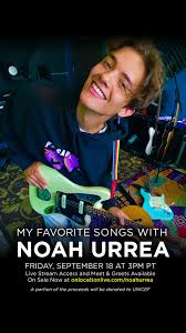 An accomplished teenage rockstar, actor, and model, noah urrea is the trinity of talent. Noah Urrea On Twitter Hi Guys September 18th I M Going To Be Doing A Live Stream To Raise Money For Unicef I D Love To See You There I M Stoked To
