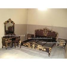 Bed, 2 bedsides, 1 armoire, vanity set vanity table & mirror: French Style Rococo Bedroom Set Antique Reproduction Upholstered Bed European Home Furniture From Indonesia Tradewheel Com