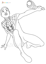 Print free new images of the parallel universe spider. Miles Morales Coloring Pages Free Printable New Spider Man