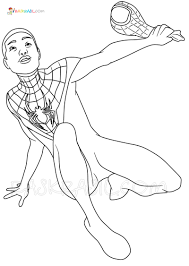 Nobody can fool the spiderman; Miles Morales Coloring Pages Free Printable New Spider Man