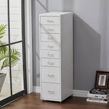 A filing cabinet (or sometimes file cabinet in american english) is a piece of office furniture for storing paper documents in file folders. Steel Metal Drawers Storage On Wheels 8 Drawers Home Office File Paper Organiser Ebay