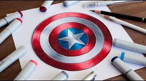 88kb, drawing of the captain america's shield picture with tags: How To Draw Captain America S Shield Youtube