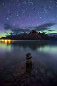 Northern Lights Over Lake Minnewanka Banff National Park Canada North America Photo By Paul Ziska Photog Canada Photography National Parks Canada Travel