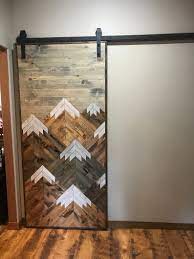 Rustic Wood Mountains Sliding Barn Door Barn Door Sliding Barn Door Barn Doors Sliding